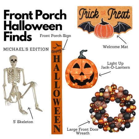 Spruce up your front porch with these spooky (but not scary) Michael’s finds!

Front Porch Halloween Decor | Outdoor Halloween Decor | Pumpkins | Skeletons | wreath | Welcome Sign

#LTKSeasonal #LTKHalloween #LTKhome