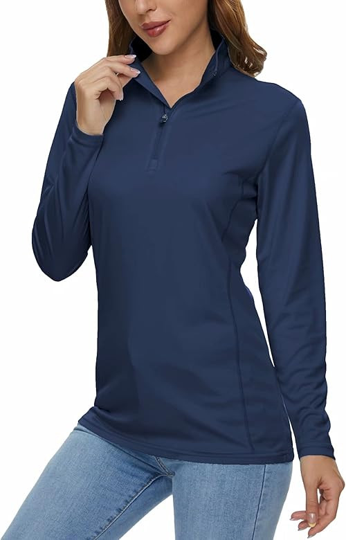 MAGCOMSEN Women's Shirts Long Sleeve 1/4 Zip UPF50+ UV Sun Protection Quick Dry Workout Hiking At... | Amazon (US)