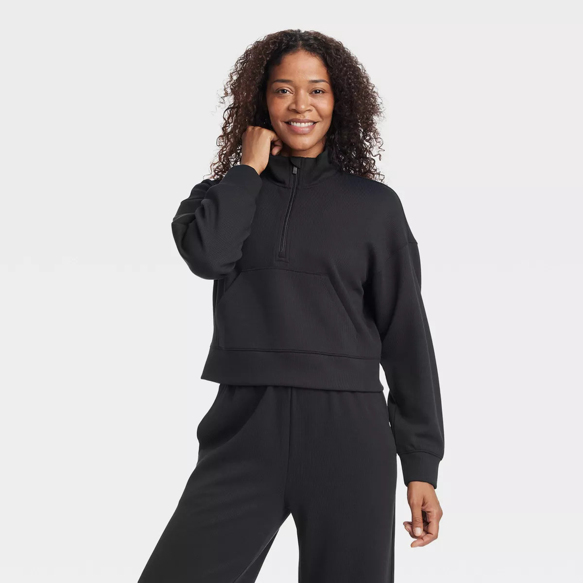 Women's Sandwash Ribbed 1/2 Zip Pullover - All In Motion™ | Target