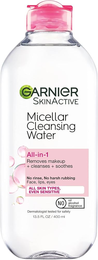 Garnier SkinActive Micellar Water for All Skin Types, Facial Cleanser & Makeup Remover, 13.5 Fl O... | Amazon (US)