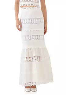 Lace Trim Maxi Skirt | Belk