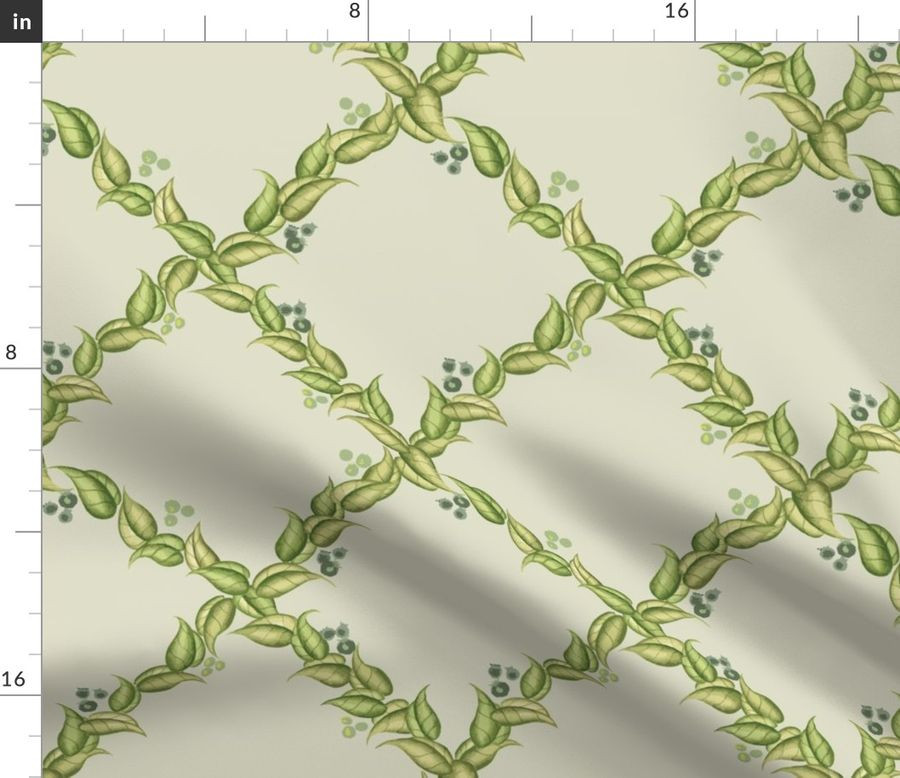 Chinoiserie Trellis in Garden Party Green | Spoonflower