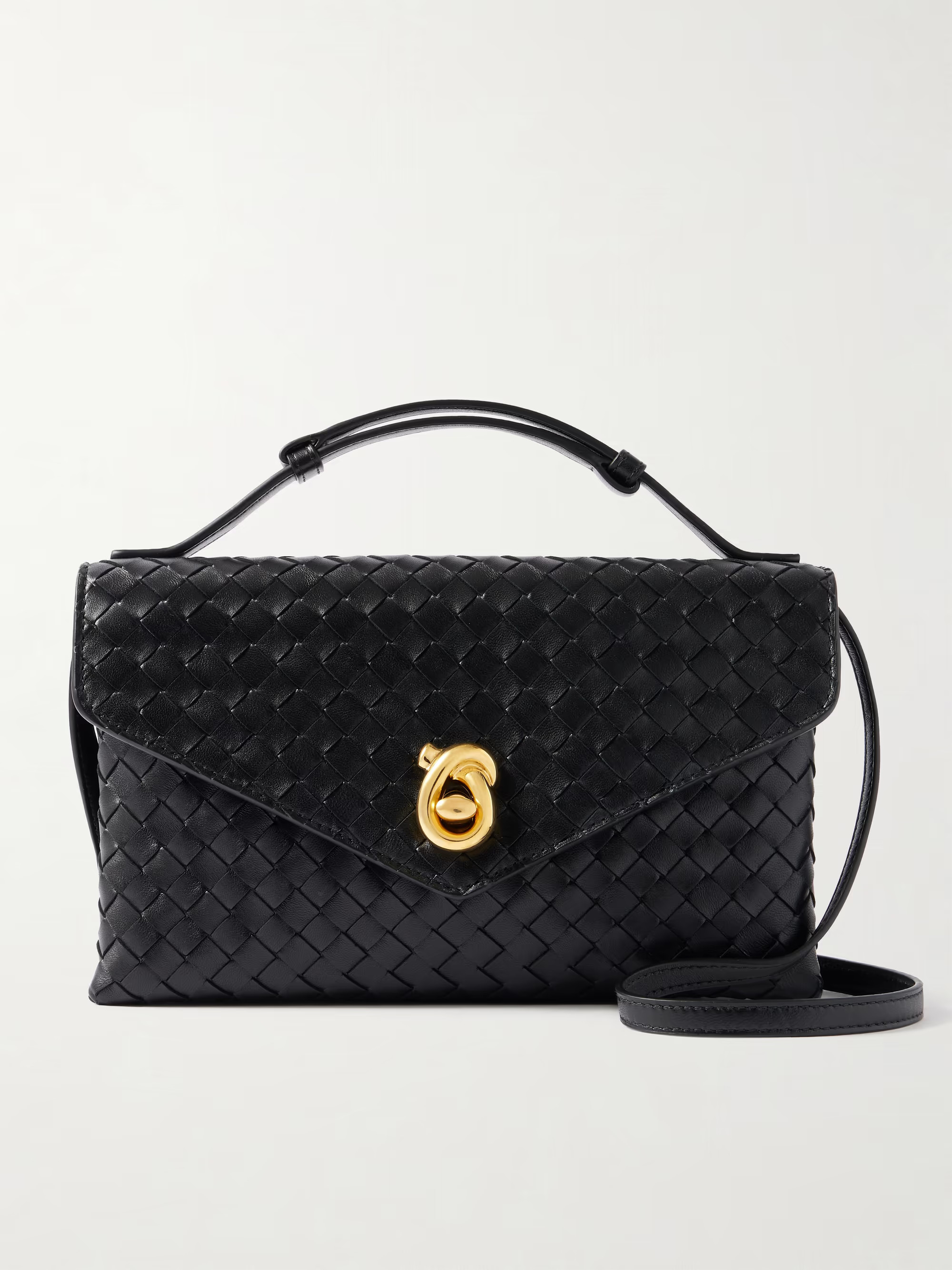 Knot Lock medium intrecciato leather shoulder bag | NET-A-PORTER (US)