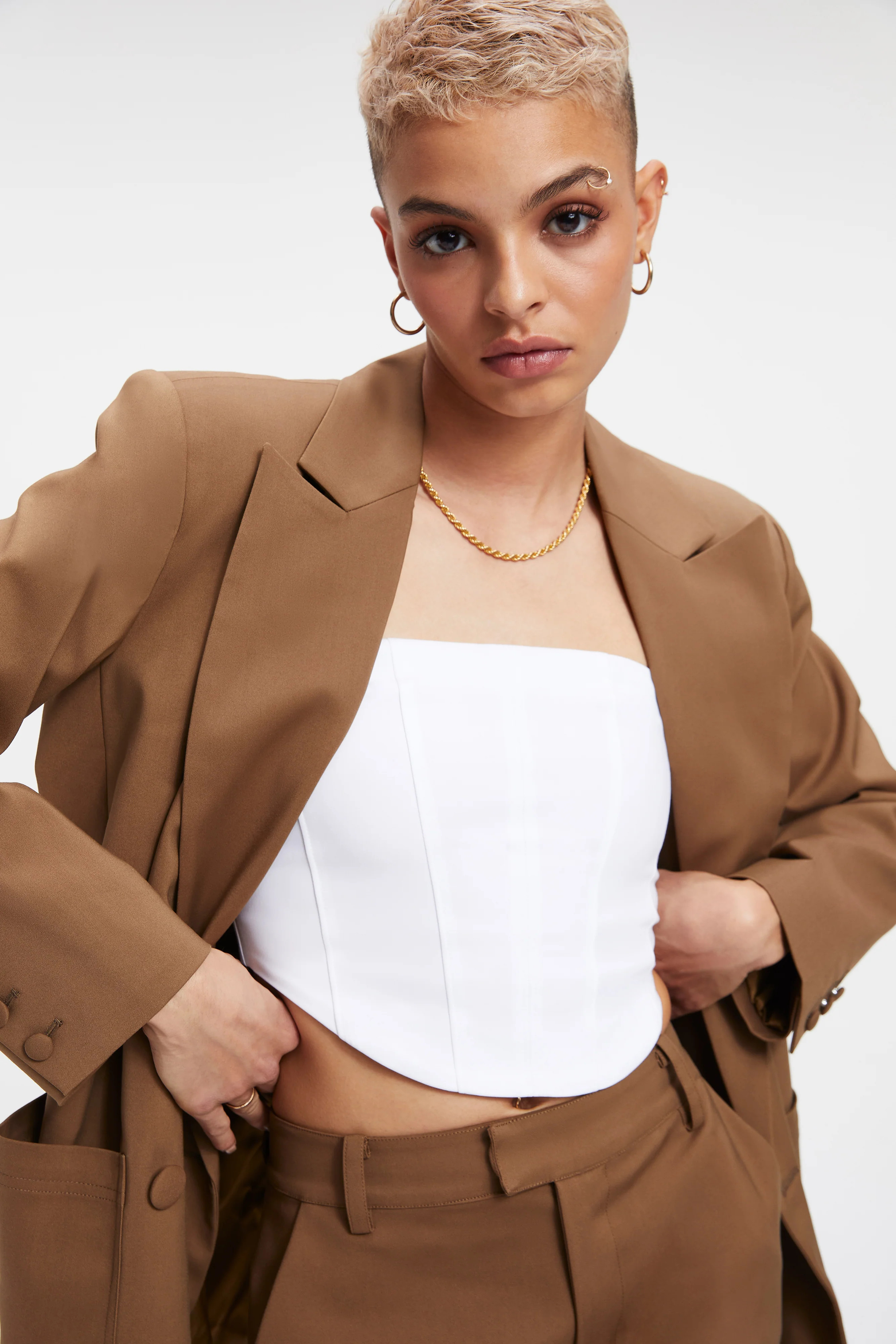 WOVEN BLAZER 2.0 | SEPIA001 | Good American