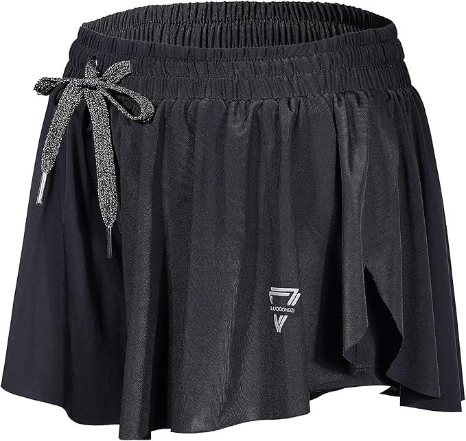 luogongzi 2 in 1 Flowy Running Shorts for Women Gym Yoga Athletic Workout Hiking Preppy Clothes S... | Amazon (US)