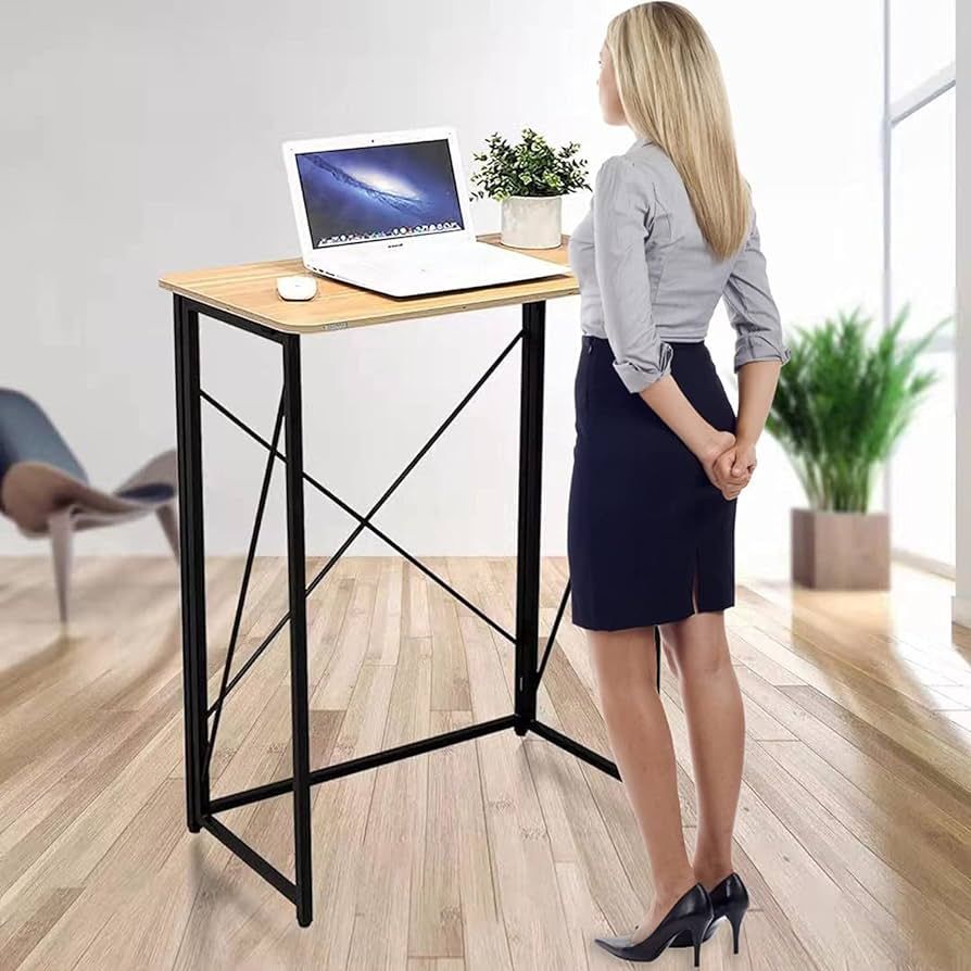 Folding Laptop Computer Desk, Standing Desk, 31in Small Desk for Sitting or Standing, No Need to ... | Amazon (US)