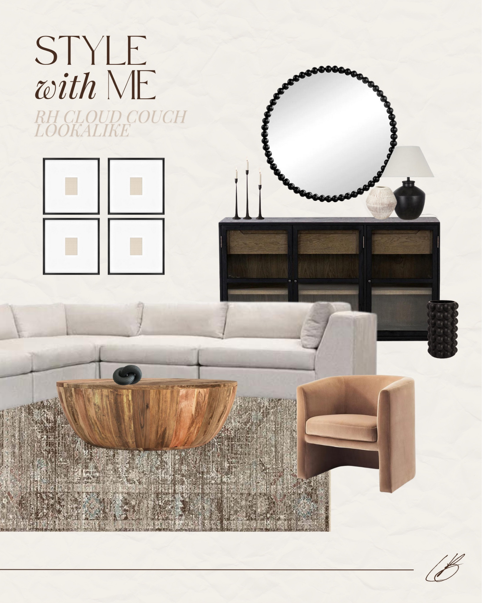 Style with me! RH Cloud couch lookalike living room styling.

#LTKunder100 #LTKsalealert #LTKhome