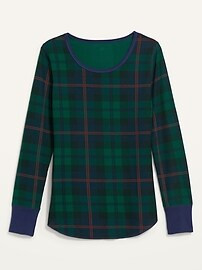 Printed Thermal-Knit Long-Sleeve Pajama Top for Women | Old Navy (US)