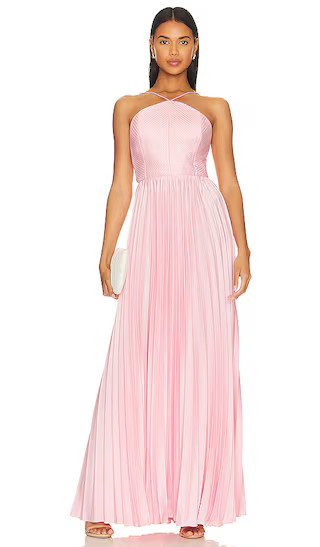 Kamari Pleated Dress in Rosewater | Revolve Clothing (Global)