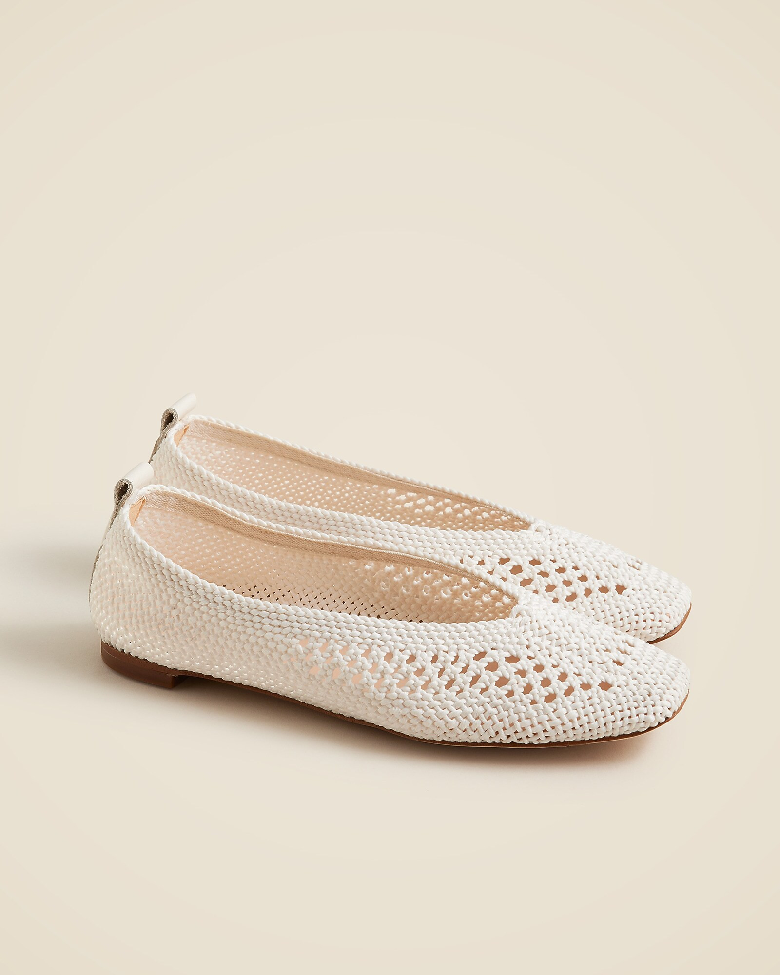 Square-toe crochet ballet flats | J. Crew US
