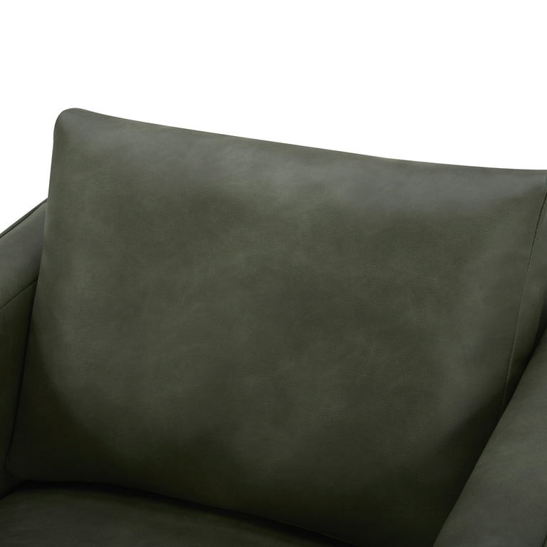 Better Homes & Gardens Steele Swivel Accent Chair, Olive Faux Leather | Walmart (US)