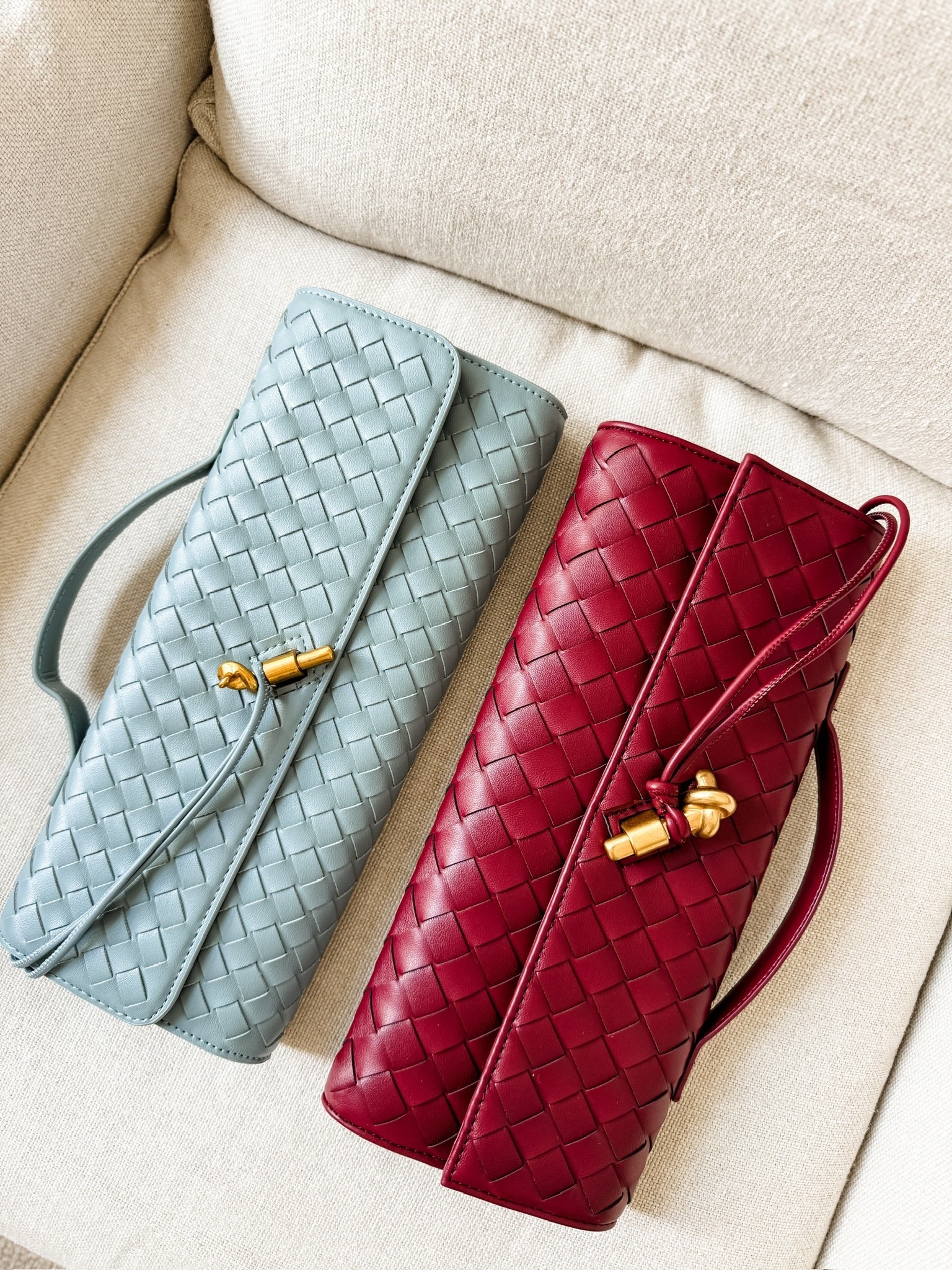 I ordered these designer lookalike clutches from Amazon! I have actually styled them and used them so much, especially the burgundy one! 

Loverly Grey, Amazon, clutch, purse, woven purse, high end purse, burgundy purse 

#LTKFindsUnder50