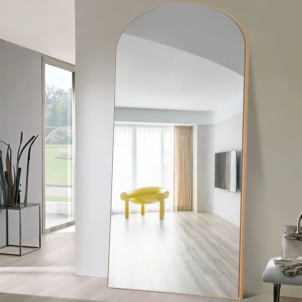 Dawone Wood Framed Mirror in Gold | Wayfair Professional