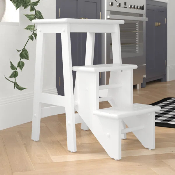 Danyell 3 - Step Wood Folding Small Step Ladder | Wayfair North America