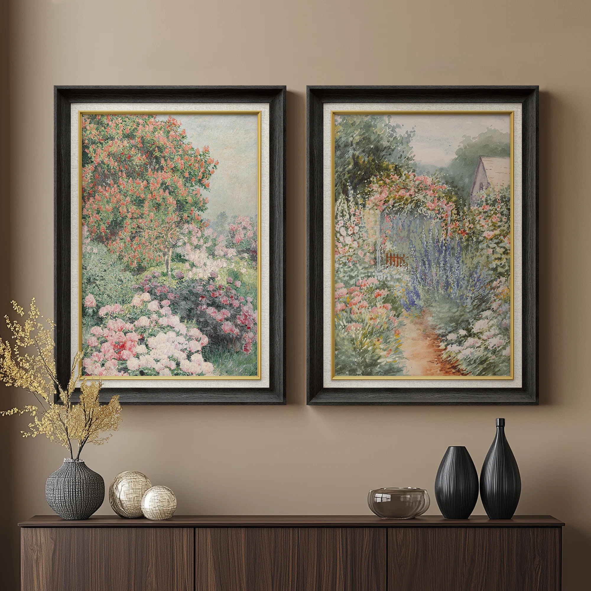 Set of 2 Premium Framed Art Artworks on Premium Canvas with 26"x36" Frame (Set of 2) | Wayfair North America