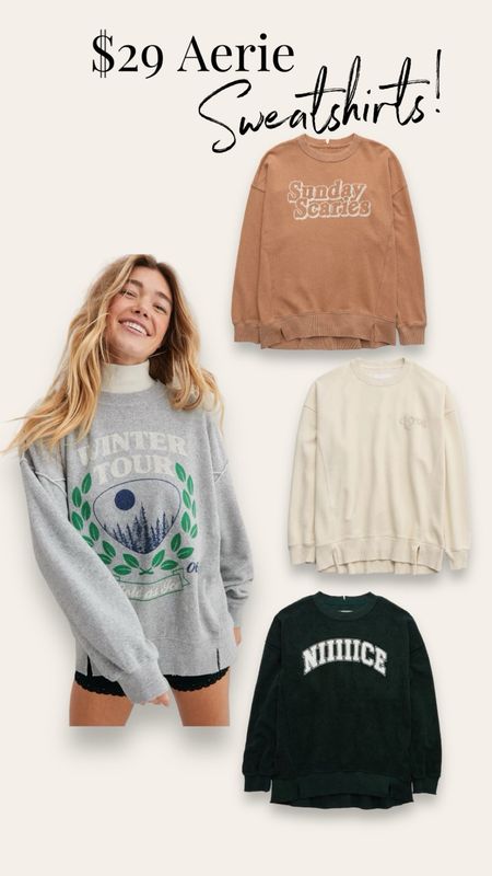 Aerie cozy sweatshirts ON SALE for rewards members only $29! So many cute colors & graphics to choose from. 


#LTKfindsunder50 #LTKGiftGuide #LTKSeasonal