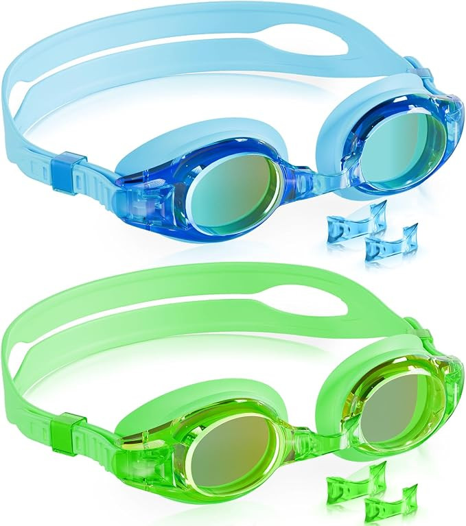Aegend 2 Pack Kids Goggles, Swimming Goggles for Kids Age 4-16 Boys and Girls Youth, Anti-Fog Wat... | Amazon (US)