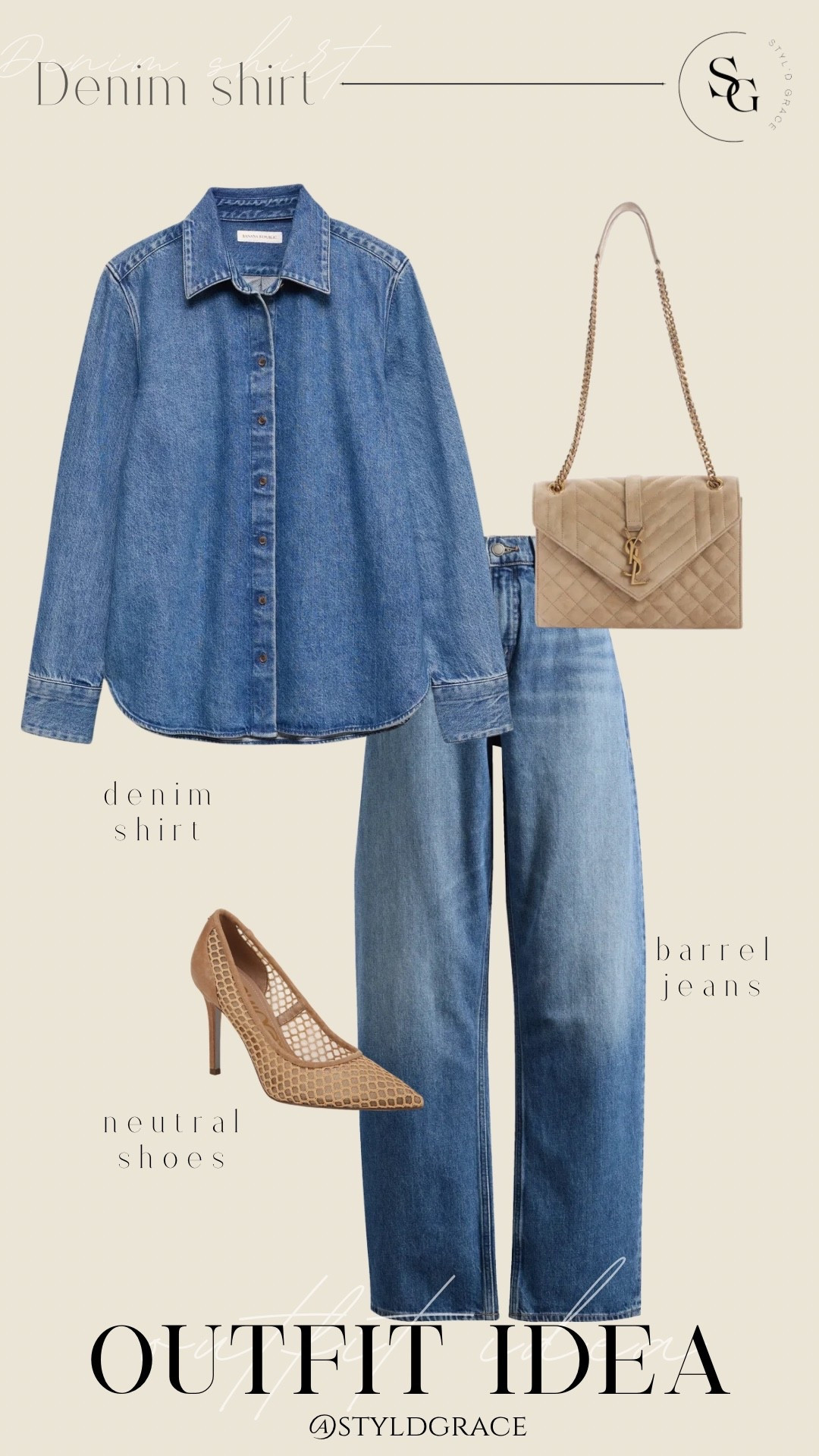 Denim shirt outfit idea

#LTKootd