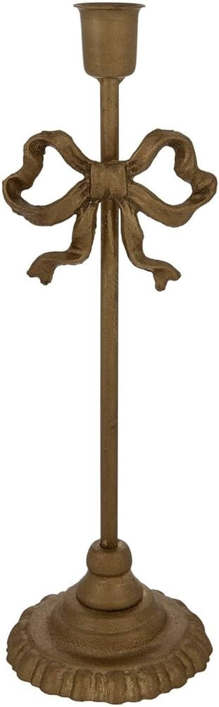 Hobby Lobby Gold Metal Taper Candle Holder with Decorative Bow, 12 Inch Height, Ornate Base, Trad... | Amazon (US)