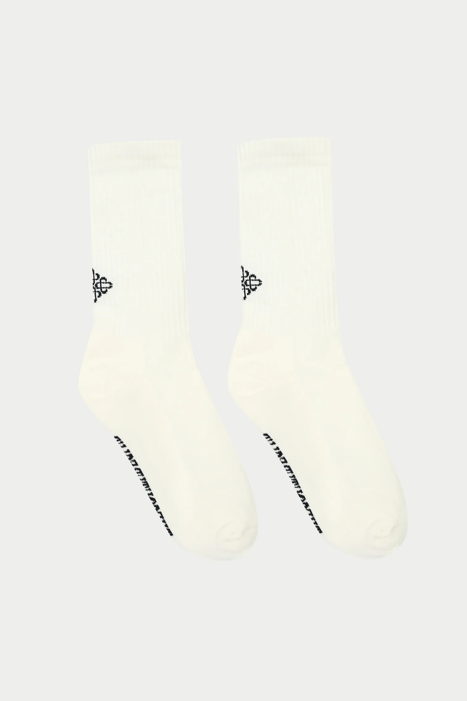 REVERSE EMBLEM COPYRIGHT SOCKS - OFF WHITE | The Couture Club