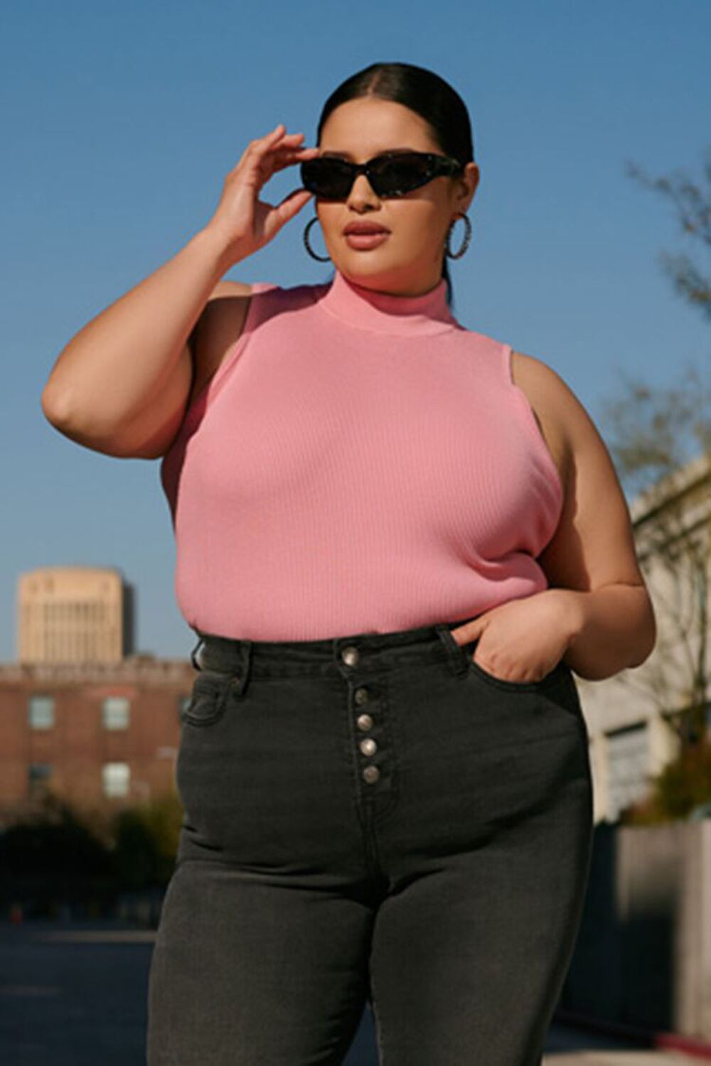 Plus Size Sleeveless Mock Neck Sweater Top | Forever 21 (US)
