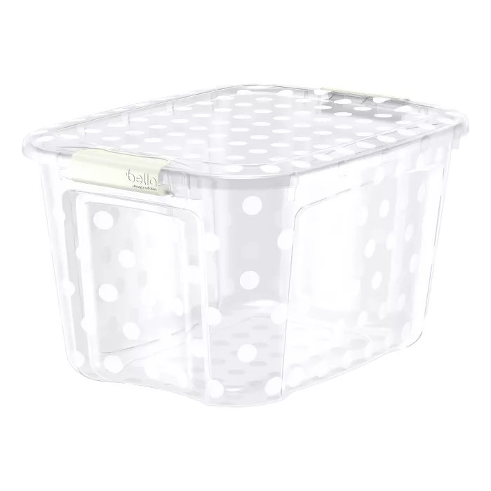 40qt Decorative Tote with Locking Lid Clear - Bella Storage | Target