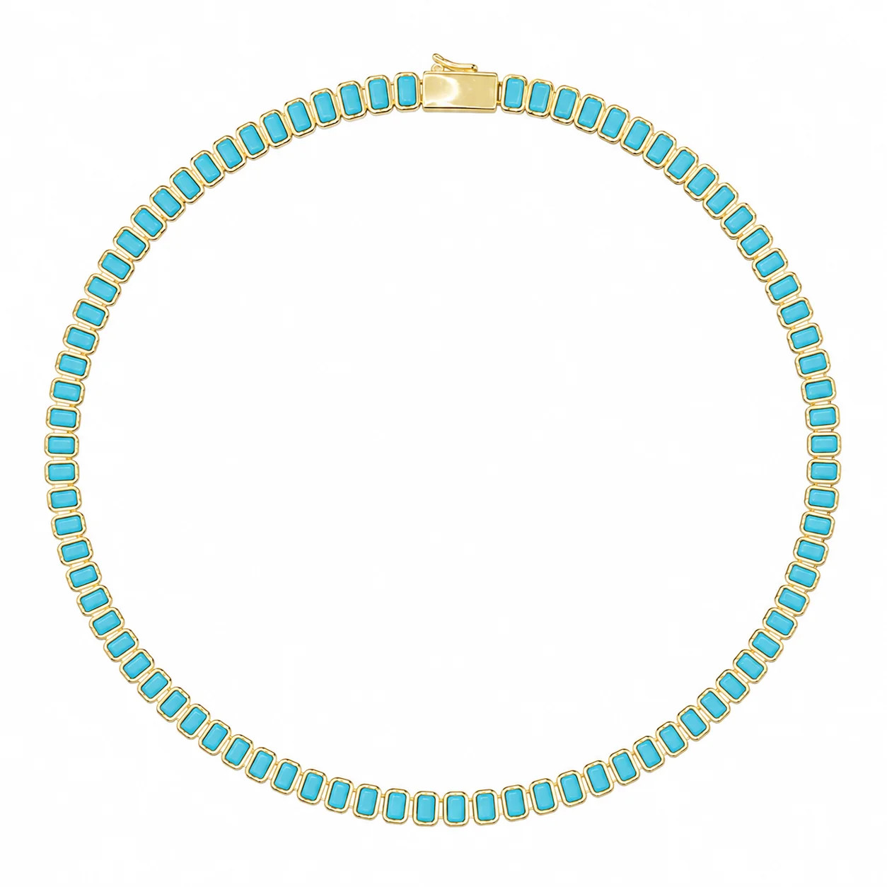 Turquoise Tile Tennis Necklace (2 Sizes) | Sea Marie Designs