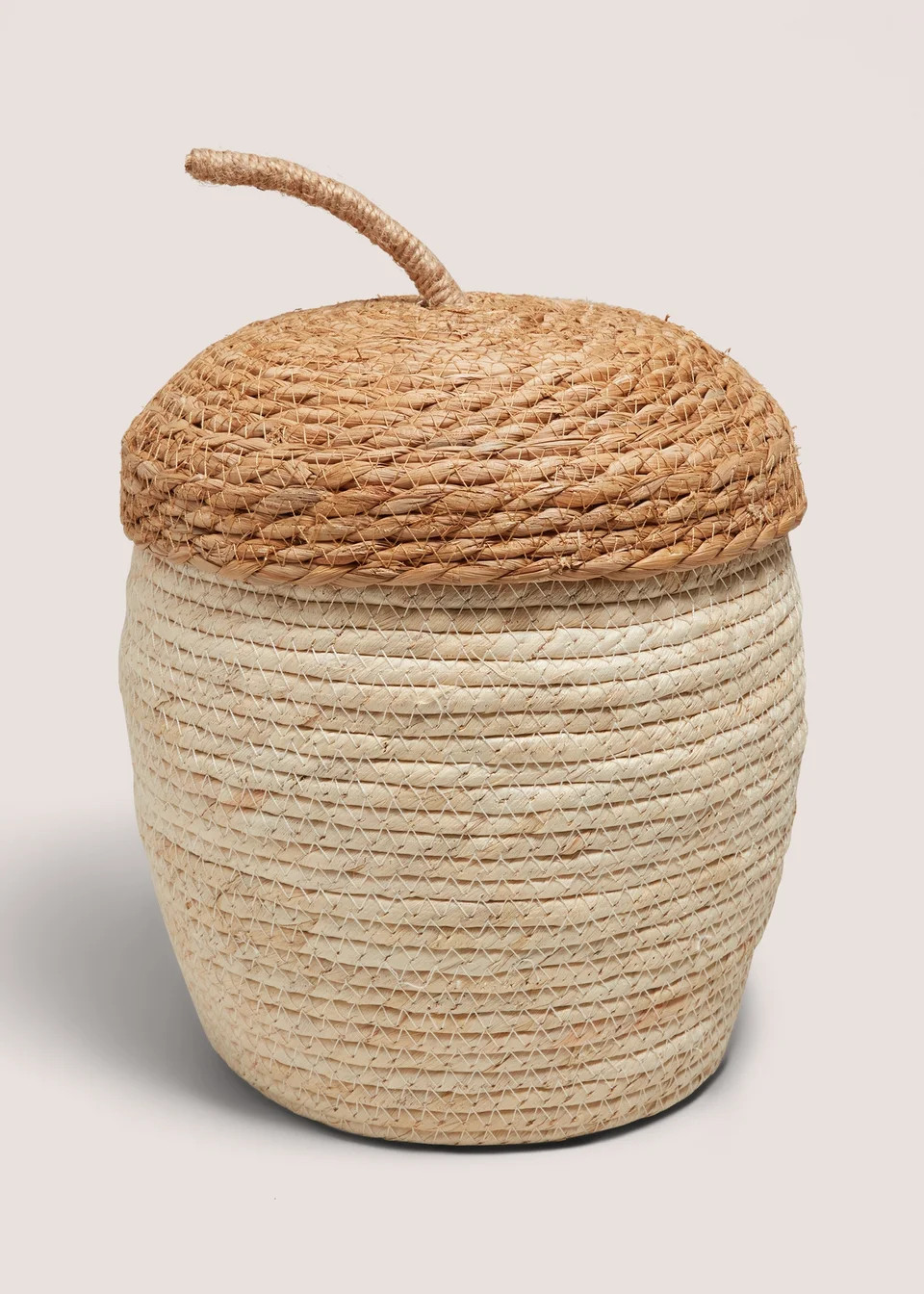 Neutral Acorn Lidded Basket | Matalan (UK)