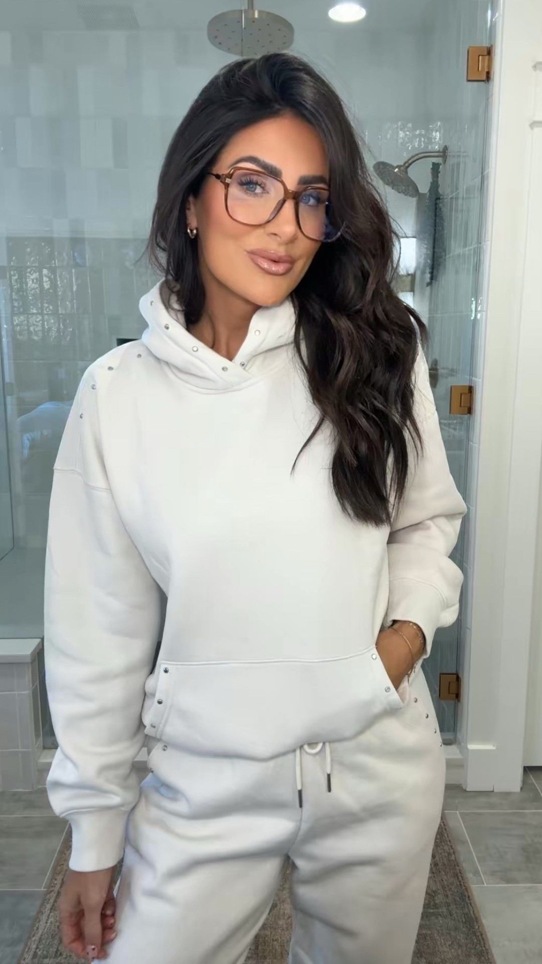 Studded hoodie size medium 
Studded sweats size small tall 

#LTKTall #LTKootd #LTKOver40