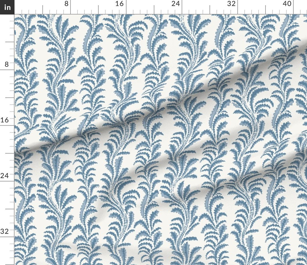 Moser Fern Lydia Blue Fabric | Spoonflower | Spoonflower