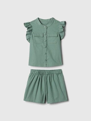 babyGap Linen-Cotton Flutter Outfit Set | Gap (US)