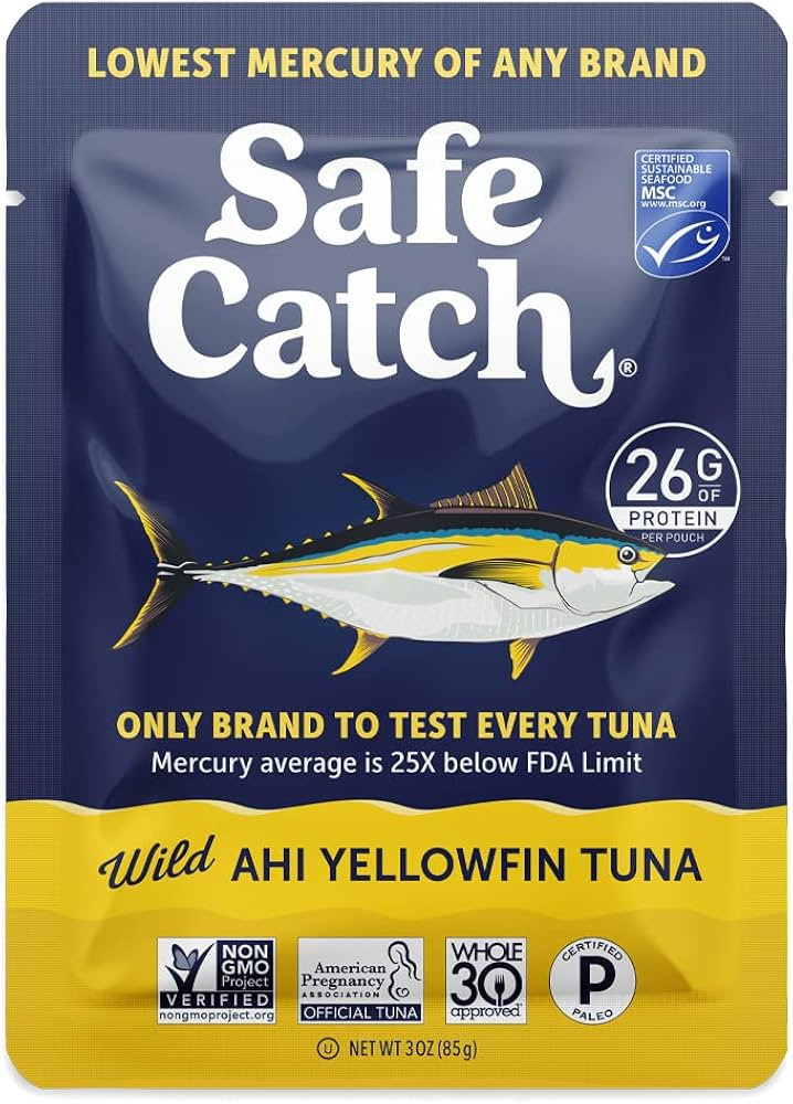 Safe Catch Wild Ahi Yellowfin Tuna Fish Pouches, Wild Caught, Lowest Mercury, Lean Protein, Omega... | Amazon (US)