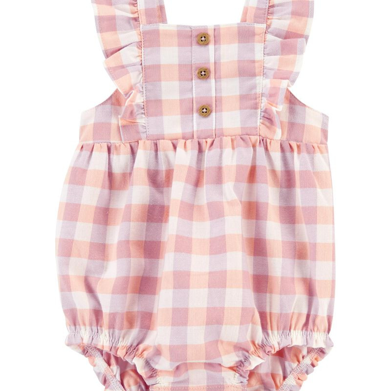 Baby Baby Girl 1-Piece Pink Plaid Romper | Carter's