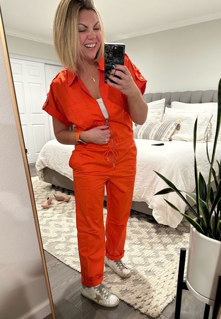 Can an orange 🍊 jumpsuit be chic? Because it’s oh so cute and comfy and on sale 

#LTKsalealert #LTKstyletip #LTKtravel