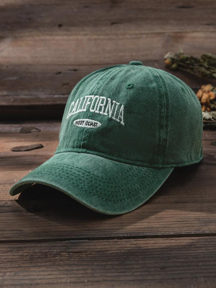 1pc Unisex Y2k Embroidered California West Coast Washed Baseball Cap, Suitable For Outdoor Sports, S | SHEIN