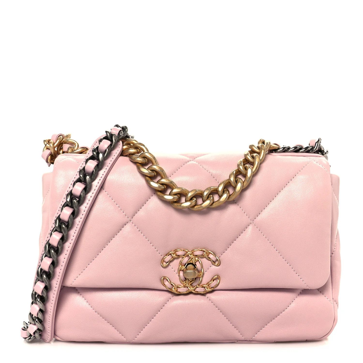Lambskin Quilted Medium Chanel 19 Flap Light Pink | FASHIONPHILE (US)