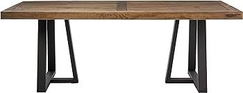 Alpine Furniture Prairie Dining Table, 84" W x 42" D x 30" H, Reclaimed Natural and Black Finish | Amazon (US)