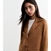 Women's Tan Faux Suede Button Up Jacket New Look | New Look (UK)