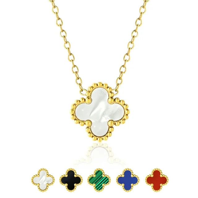 JeenMata White Flower Pendant Necklace in Yellow Gold Plated | Walmart (US)