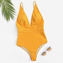 Ruched Open Back One Piece Swimwear | SHEIN