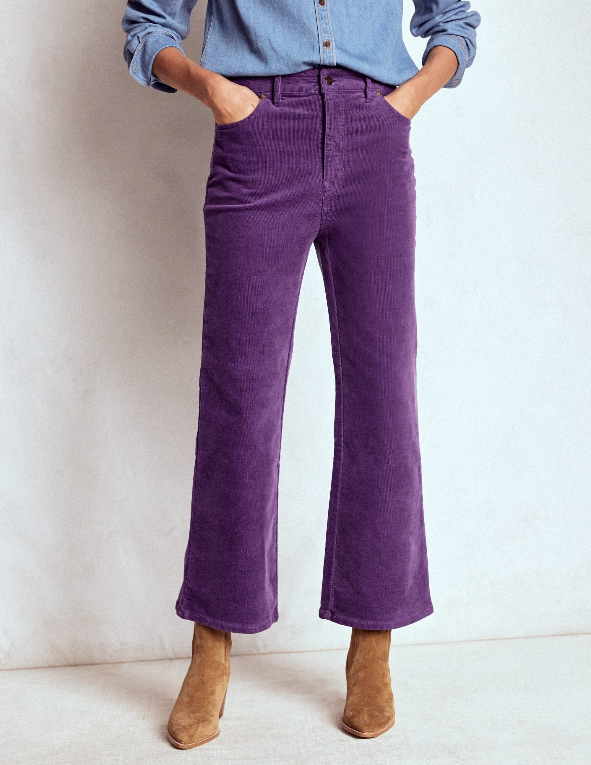 5-Pocket Cord Kick Jeans-Mystic Purple | Boden (US)