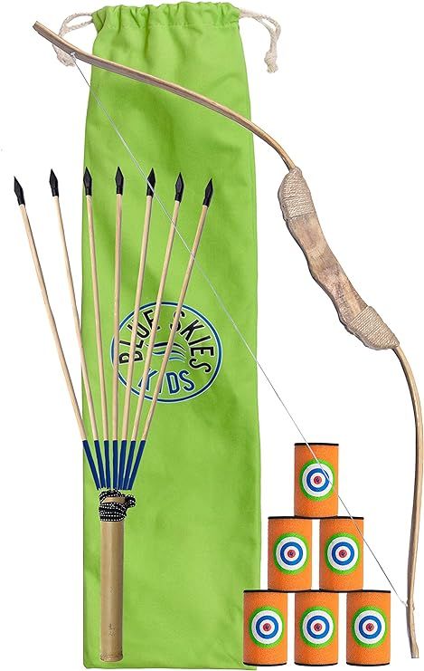 Blue Skies Goods Kids Archery Set - Bow, Arrows and Targets - Wooden Hunting Toys for Boys and Gi... | Amazon (US)