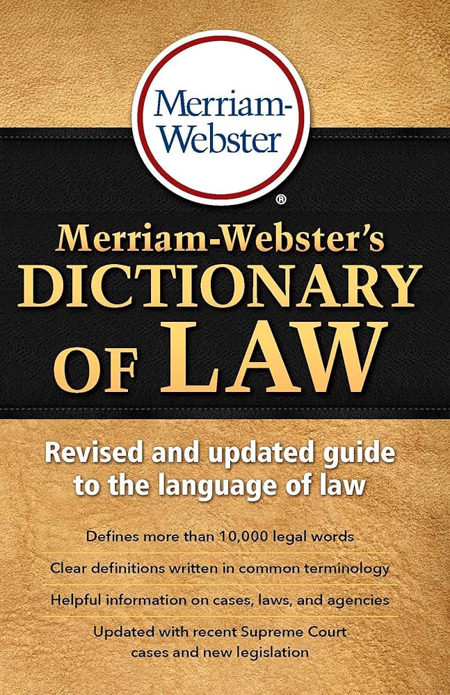 Merriam-Webster's Dictionary of Law, Newest Edition, Trade Paperback | Amazon (US)