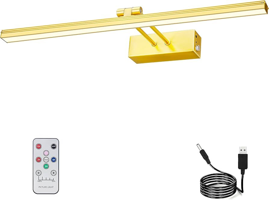 Picture Light,5000mAh Rechargeabl Picture Lights for Paintings,Remote 16" Display Art Light with ... | Amazon (US)