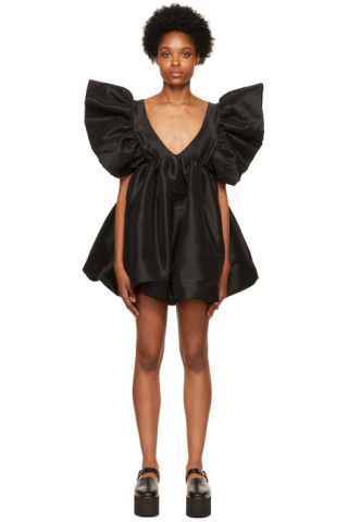 Black Adri Taffeta Minidress | SSENSE