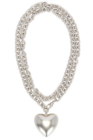 Roxanne Assoulin The Puffy Heart Necklace in Semi Shiny Silver from Revolve.com | Revolve Clothing (Global)