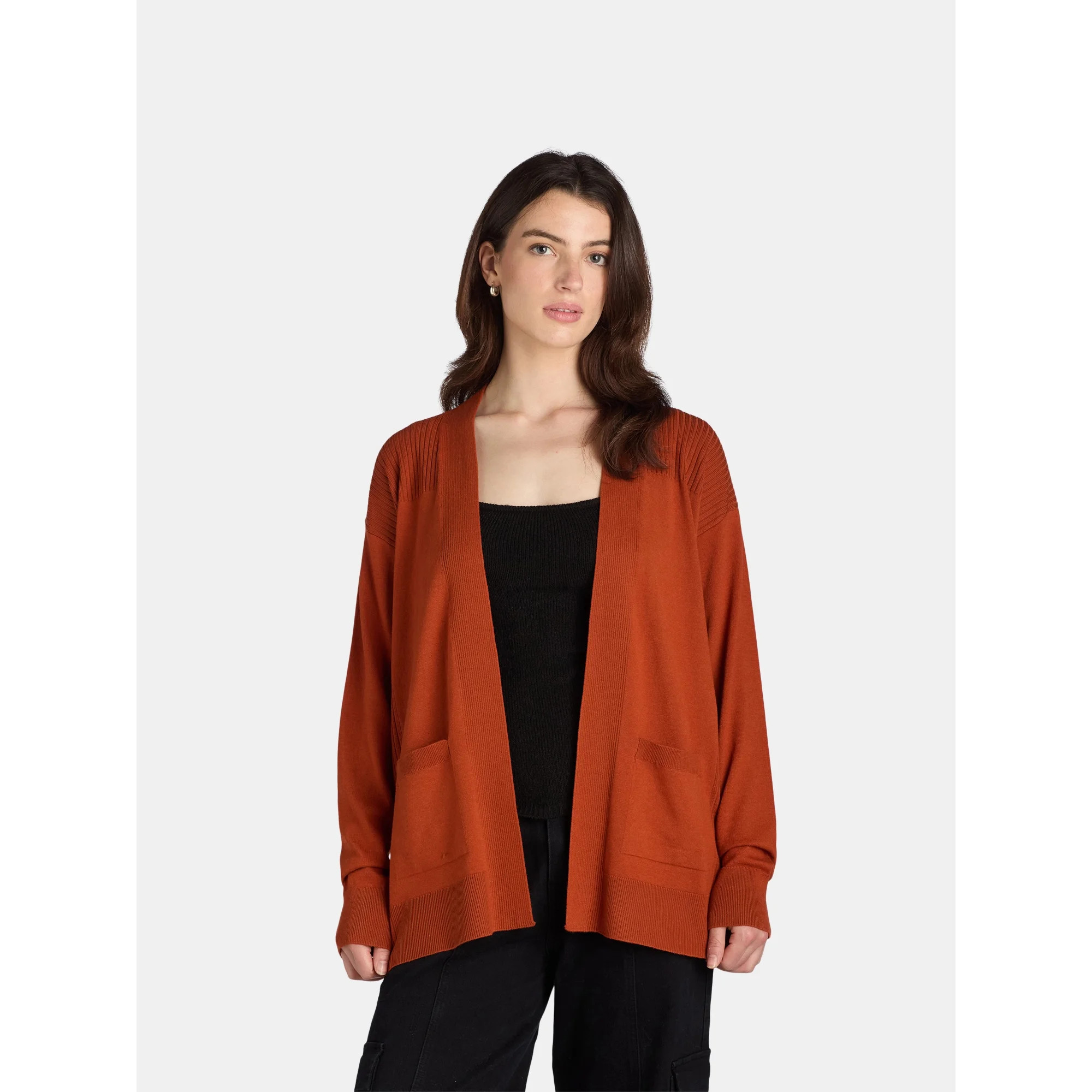 Time and Tru Women's Open Front Cardigan Sweater, Lightweight, Sizes XS-XXXL - Walmart.com | Walmart (US)