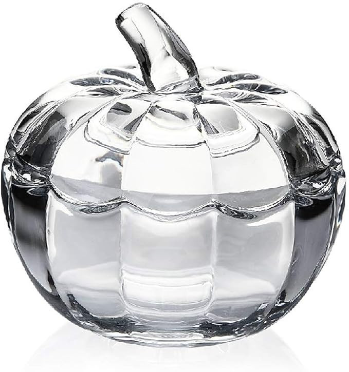 Vintage Pumpkin Shaped Clear Glass Candy Jar Food Snacks Storage Container Sugar Bowl Spice Jar w... | Amazon (US)