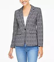 PLAID KNIT BLAZER | LOFT Outlet