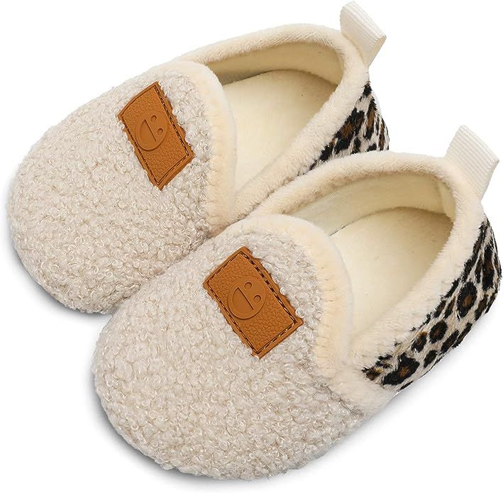 L-RUN Toddler Boys Girls House Slippers Indoor Home Shoes Warm Socks for Kids | Amazon (US)